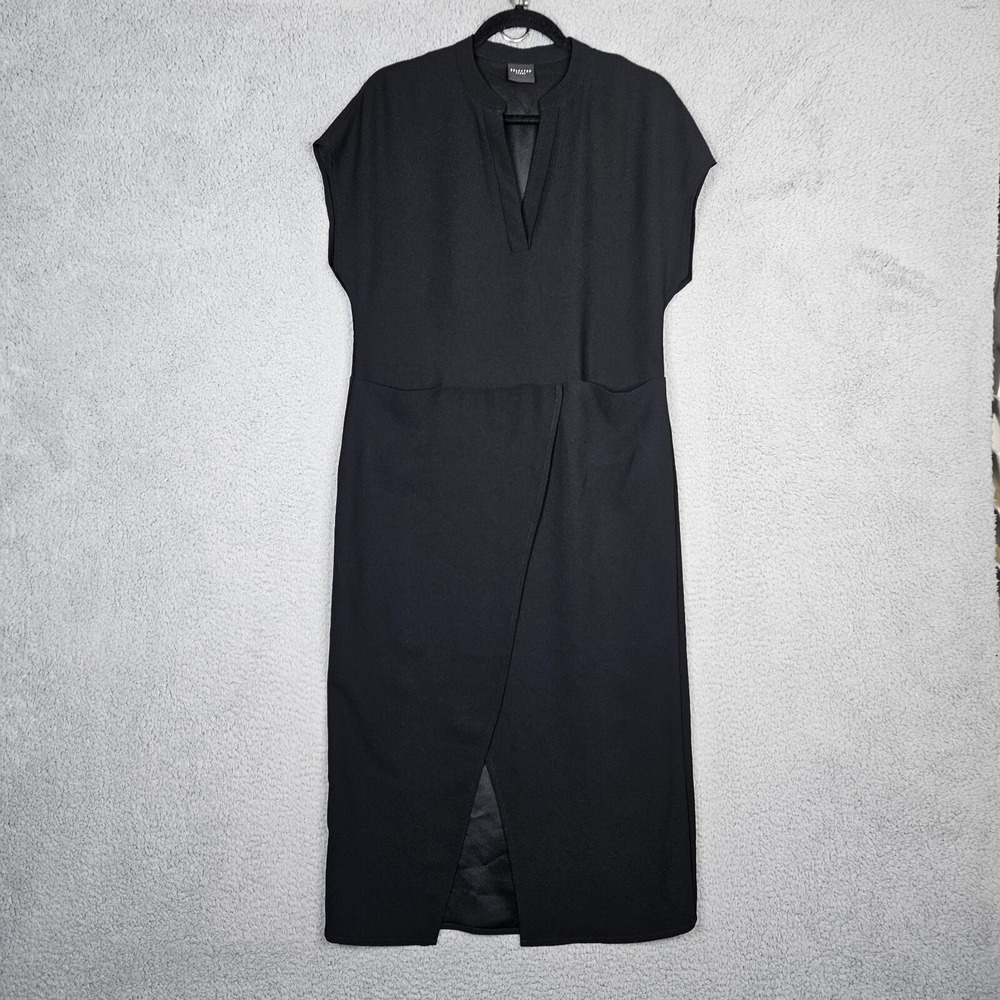 Selected Femme Women's Black Midi V-Neck Dress Size EU 36